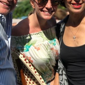 Tropical off the shoulder top